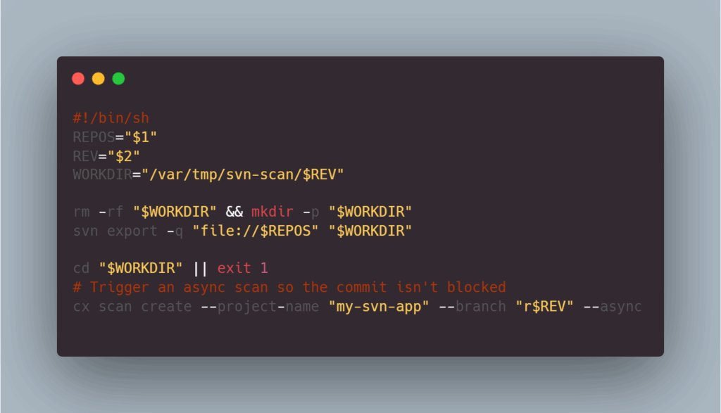 SVN post‑commit hook
