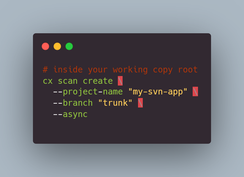 SVN scan code example
