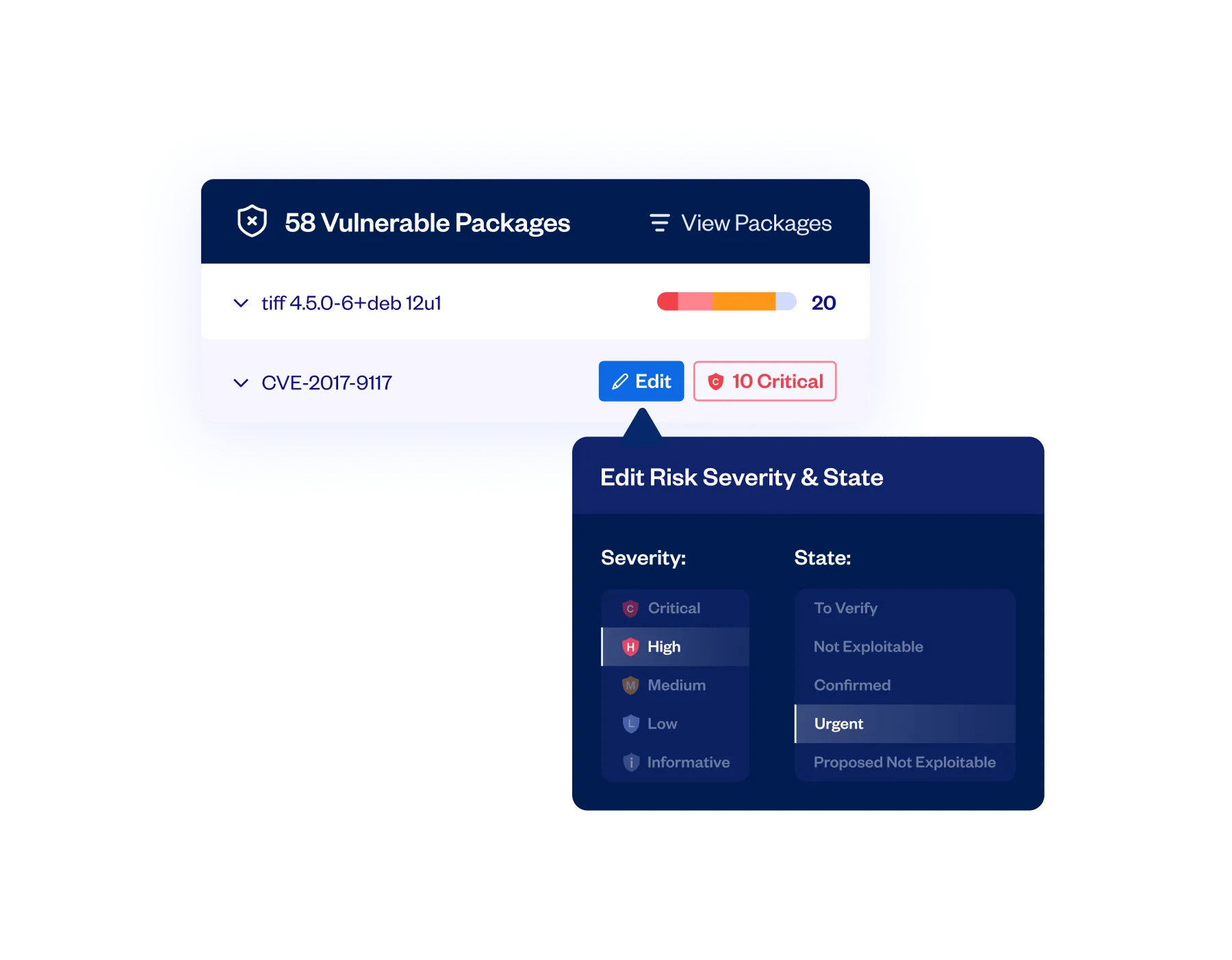 Dashboard for container vulnerability scanning to help triage and prioritize vulnerabilities