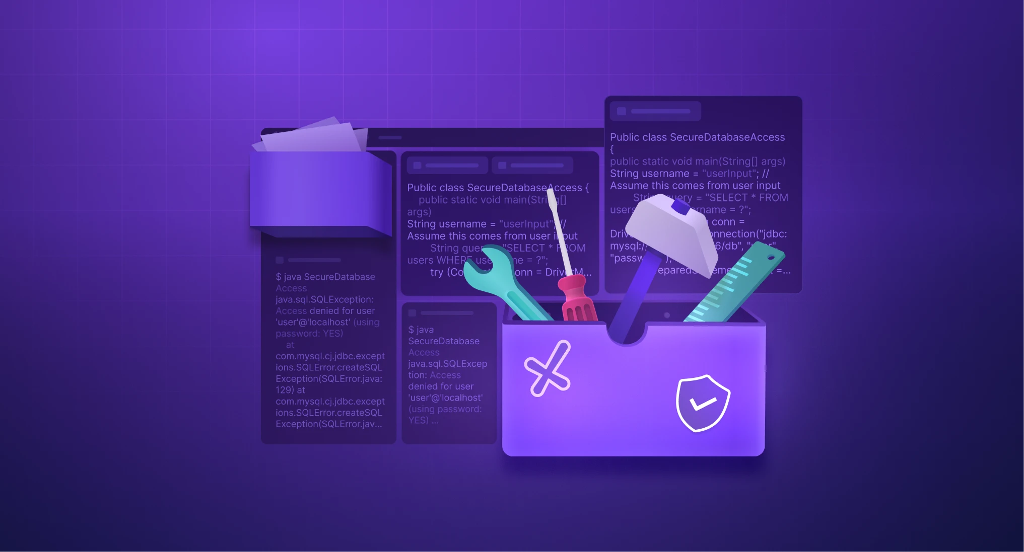 Illustration of a DevOps pipeline integrating AI security testing, highlighting prompt injection, data leakage, and agent misbehavior in large language models (LLMs), with security alerts and testing workflows visualized across the SDLC.
