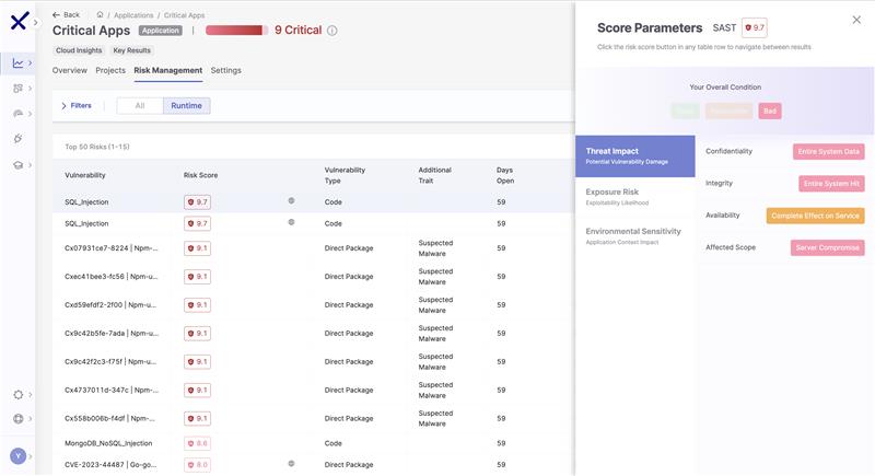 ASPM dashboard on Checkmarx one appsec platform