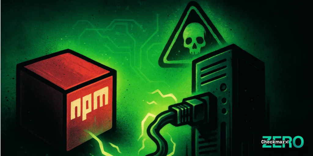 NPM malicious package / malware detected - illustration from DALL-E