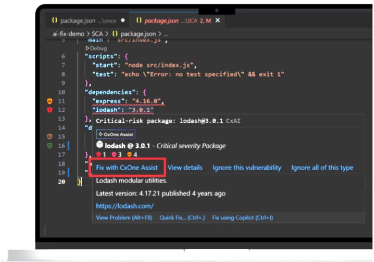 The Checkmarx Developer Assist agent goes beyond what Codemender by Google and Aardvark by OpenAI offer and provides a real ‘Shift-left’ approach. It ‘lives’ alongside the developer in their IDE as they code, and actively identifies security vulnerabilities as the code is being created, whether generated by AI coding assistants or written manually.Developers receive instant, context-aware alerts directly in their IDE (VS Code, Cursor, Windsurf, Copilot, and more) and can fix issues with a single click. 