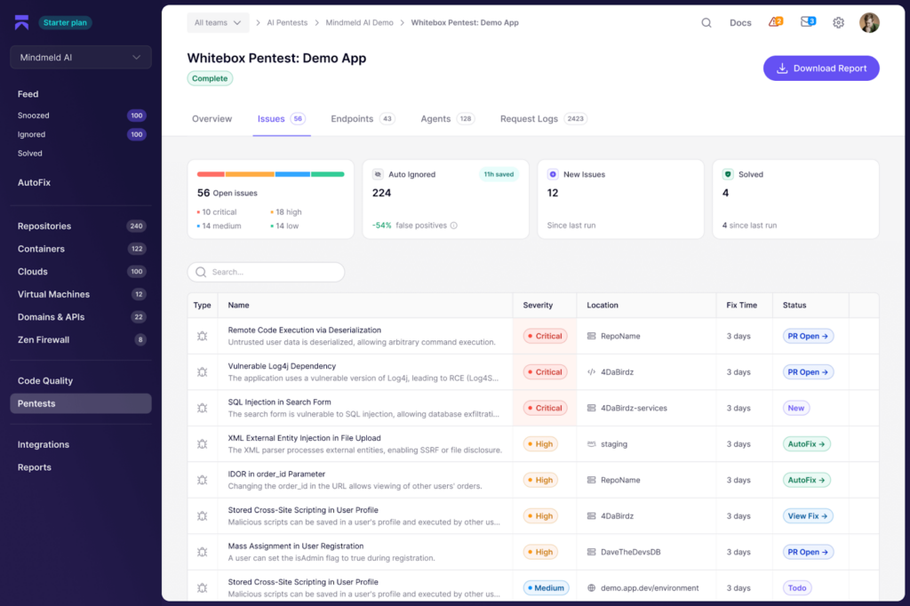 Aikido Security Dashboard
