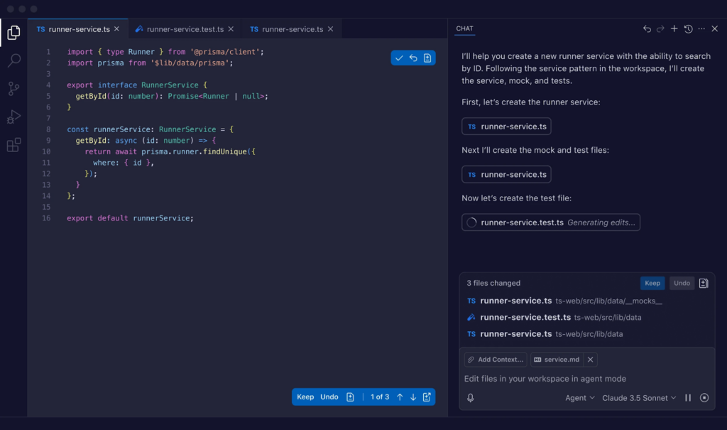 GitHub Copilot ide screenshot