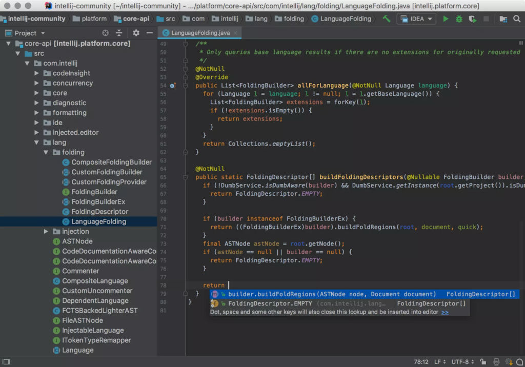 IntelliJ IDEA IDE view