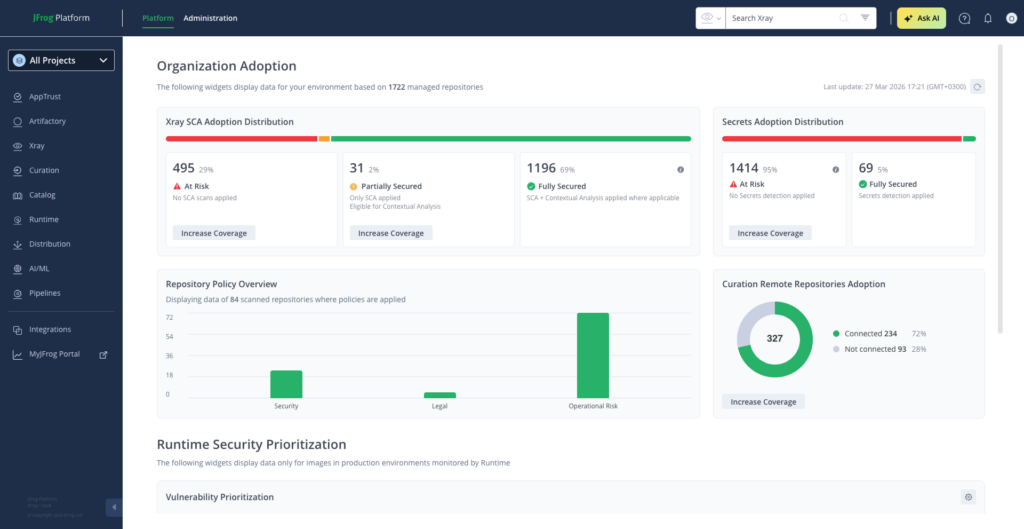 jfrog sca UI